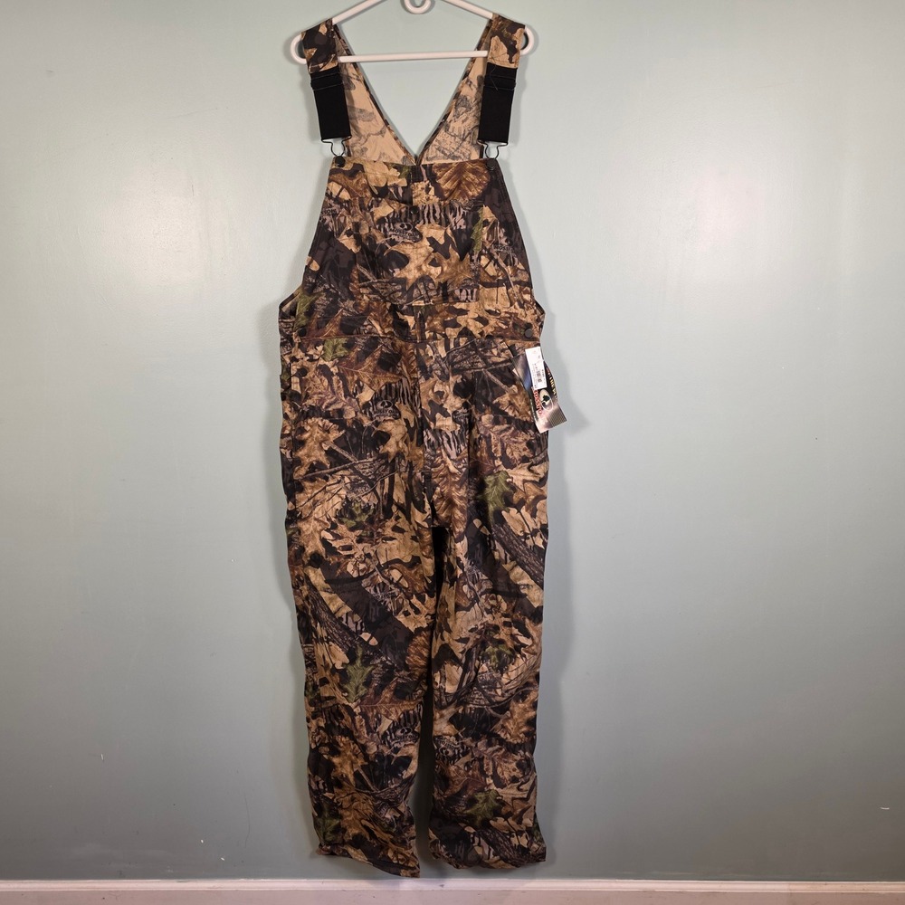 Mossy Oak Forest Floor Woodsman Camo Bib Overalls Mens XL Made in USA NWT 0010